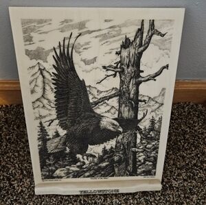 Vintage Etched Mable Eagle artwork